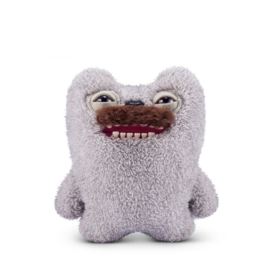 Hairy Fuggs Old Tooth Fuggler plush with grey fur and prominent moustache