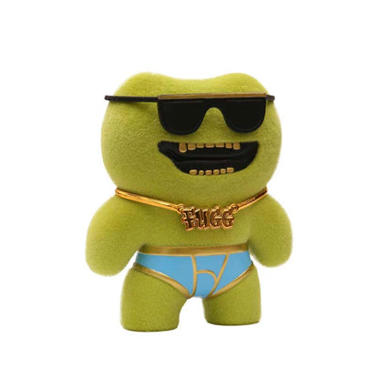 Fuggler Series 3 Gold Edition Count Underoo McGoo 4.5-inch green flocked figure with sunglasses and a gold FUGG chain.
