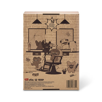 Hairy Fuggs Screech Fuggler plush with tan fur and quirky beard back of packaging