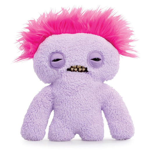Hairy Fuggs Squidge Fuggler plush with purple hue and pink mohawk