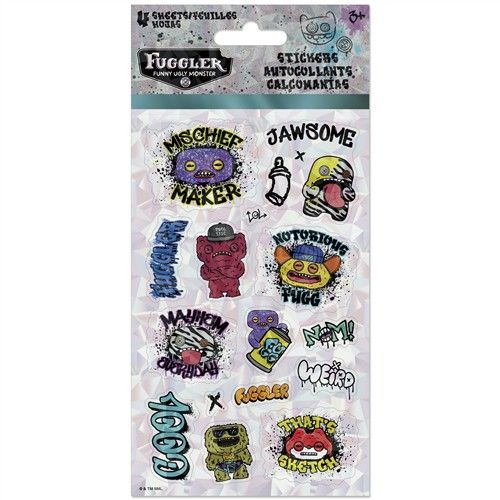 Pack of stickers with various designs on a white background