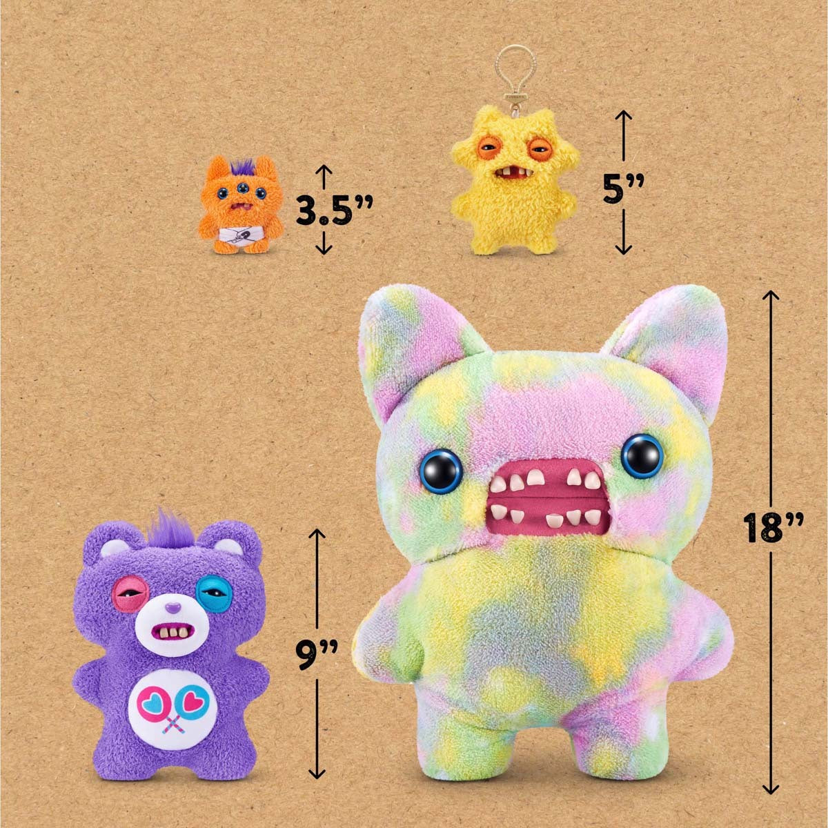 Measurement guide for Fuggler x Care Bears Share Bear plush