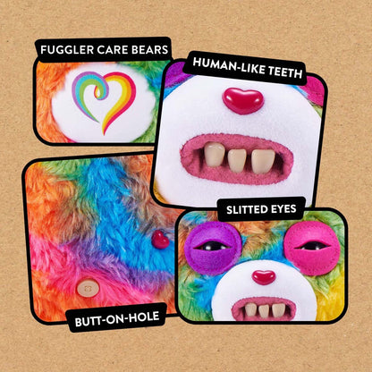 Close up of features for Fuggler x Care Bears Togetherness Bear plush