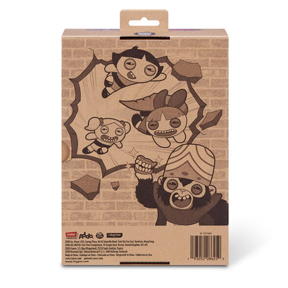 Back of display box for Fuggler x Powerpuff Girls Blossom plush