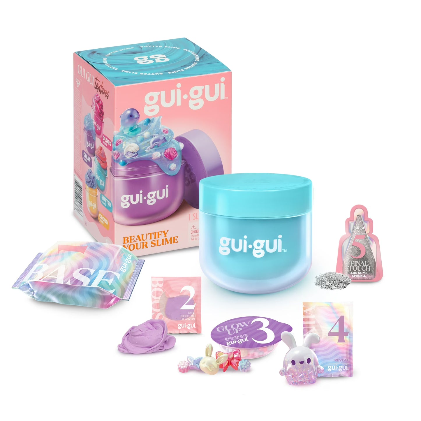 Gui Gui Beautify Your Slime single pack blind box kit in blue packaging