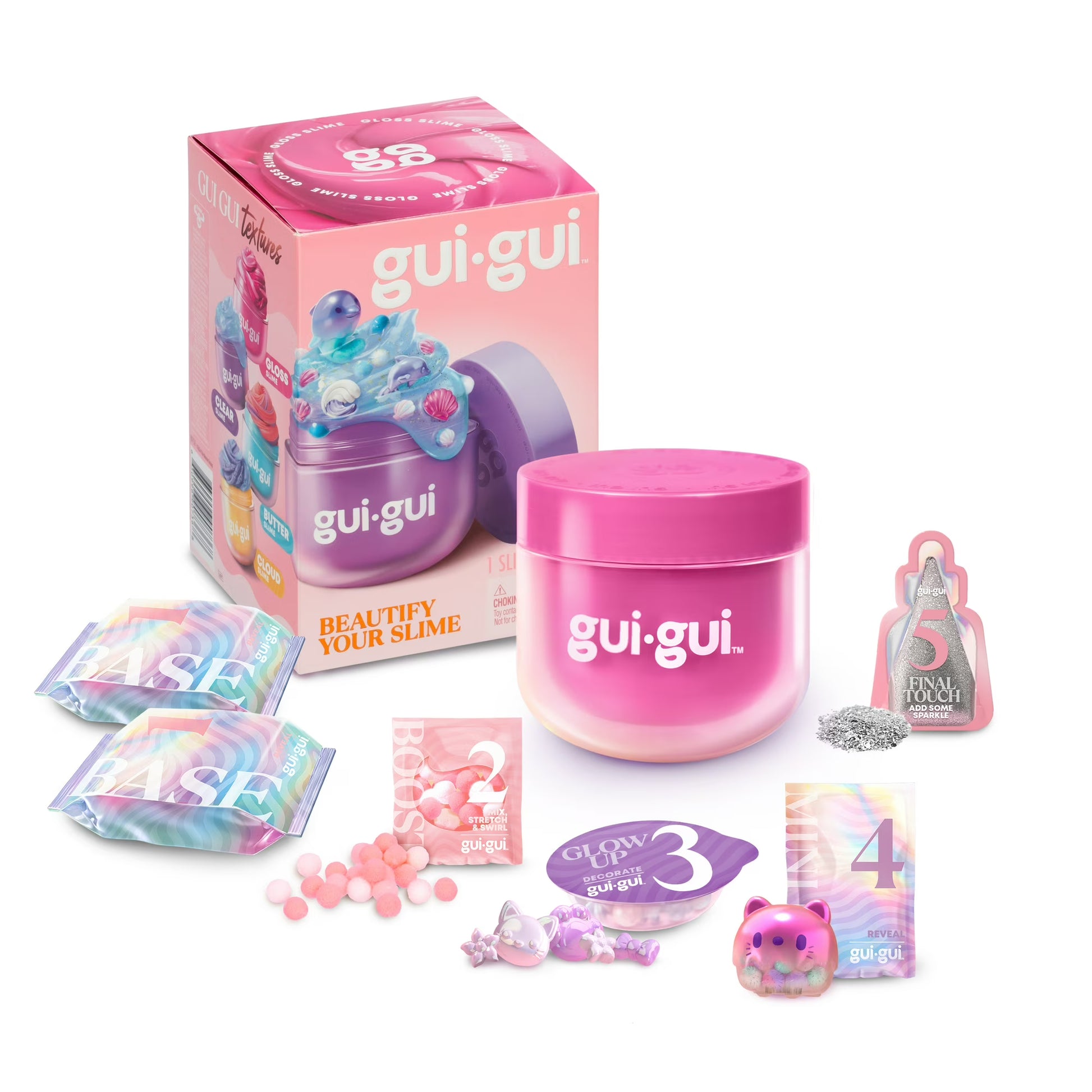 Gui Gui Beautify Your Slime single pack blind box kit in pink packaging