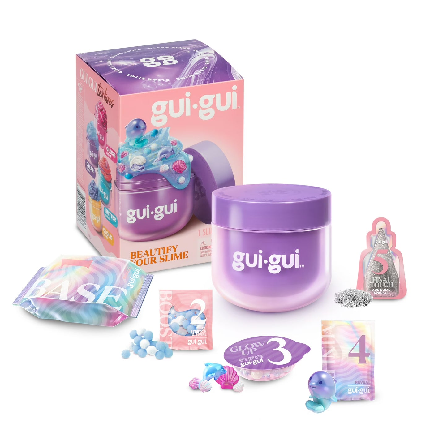 Gui Gui Beautify Your Slime single pack blind box kit in purple packaging