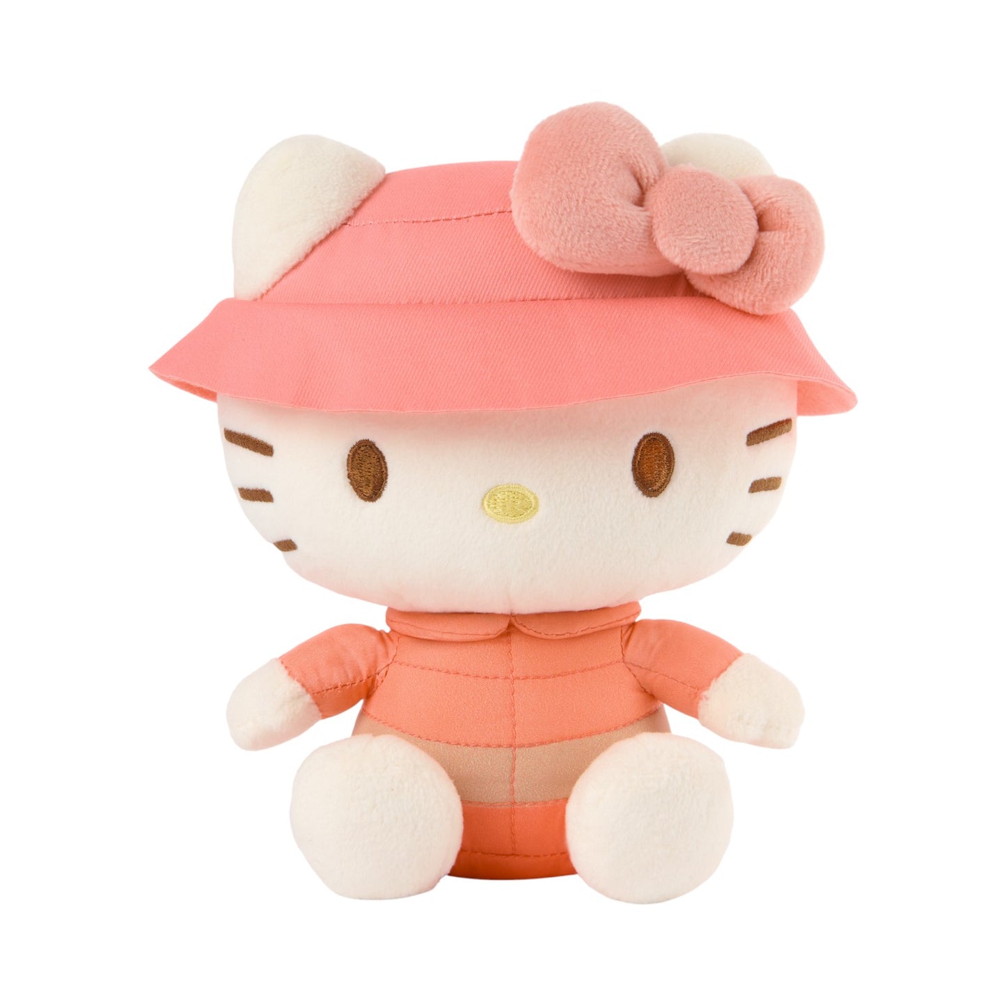 GUND Sanrio Hello Kitty 6-inch plush wearing a pink puffer jacket and bucket hat.