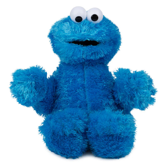 GUND Sesame Street Cookie Monster 12-inch plush, a shaggy blue monster holding a chocolate chip cookie.