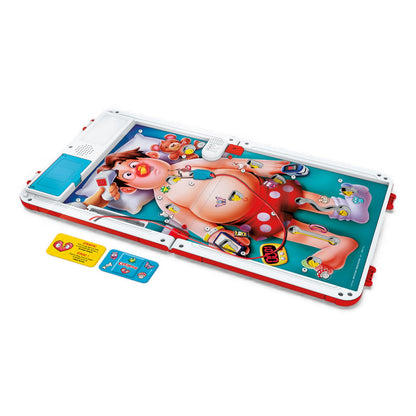 Hasbro's Operation game, bilingual edition, featuring Cavity Sam on the operating table and doctors playing in both Hospital and Emergency modes.