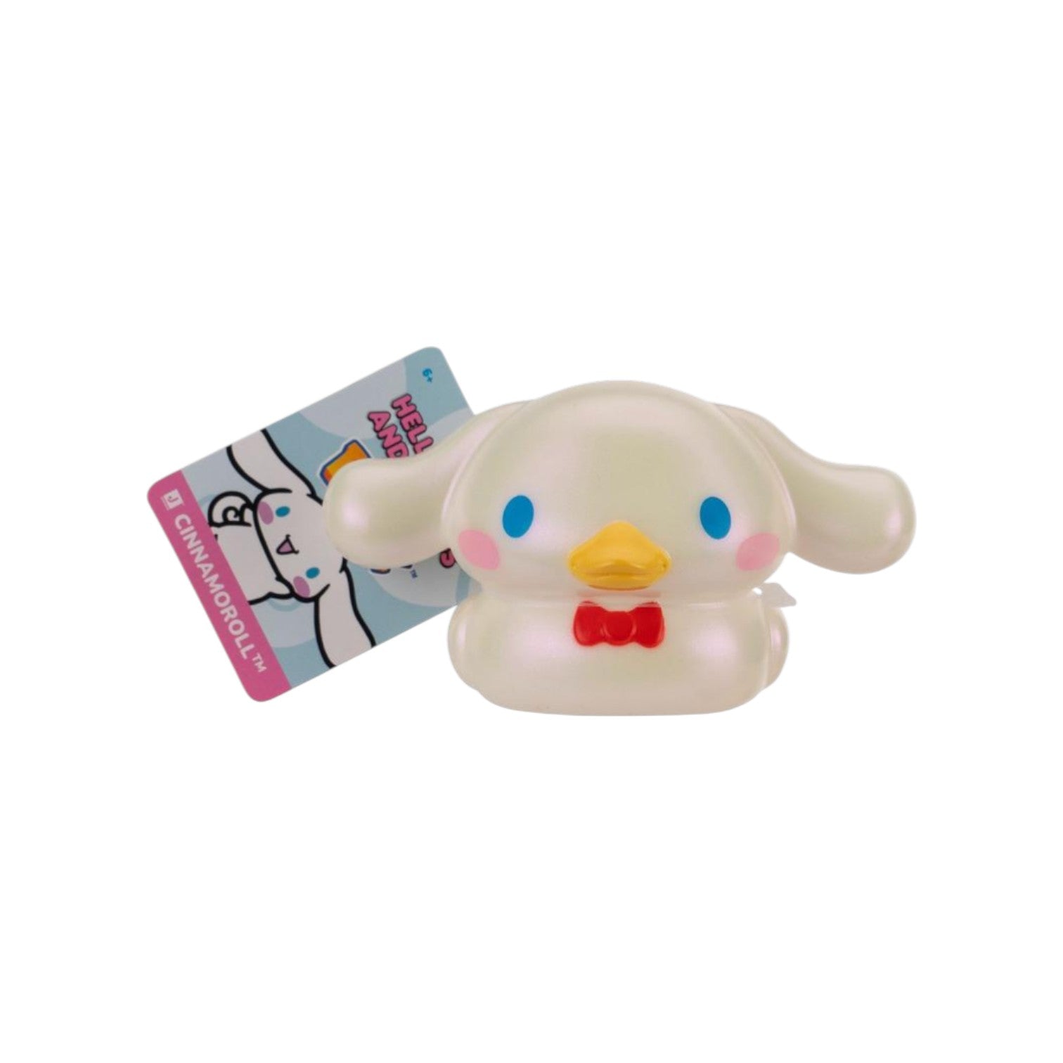 Hello Kitty and Friends Duckz Cinnamoroll 2-inch figure, a stylized white duck mashup with long ears.