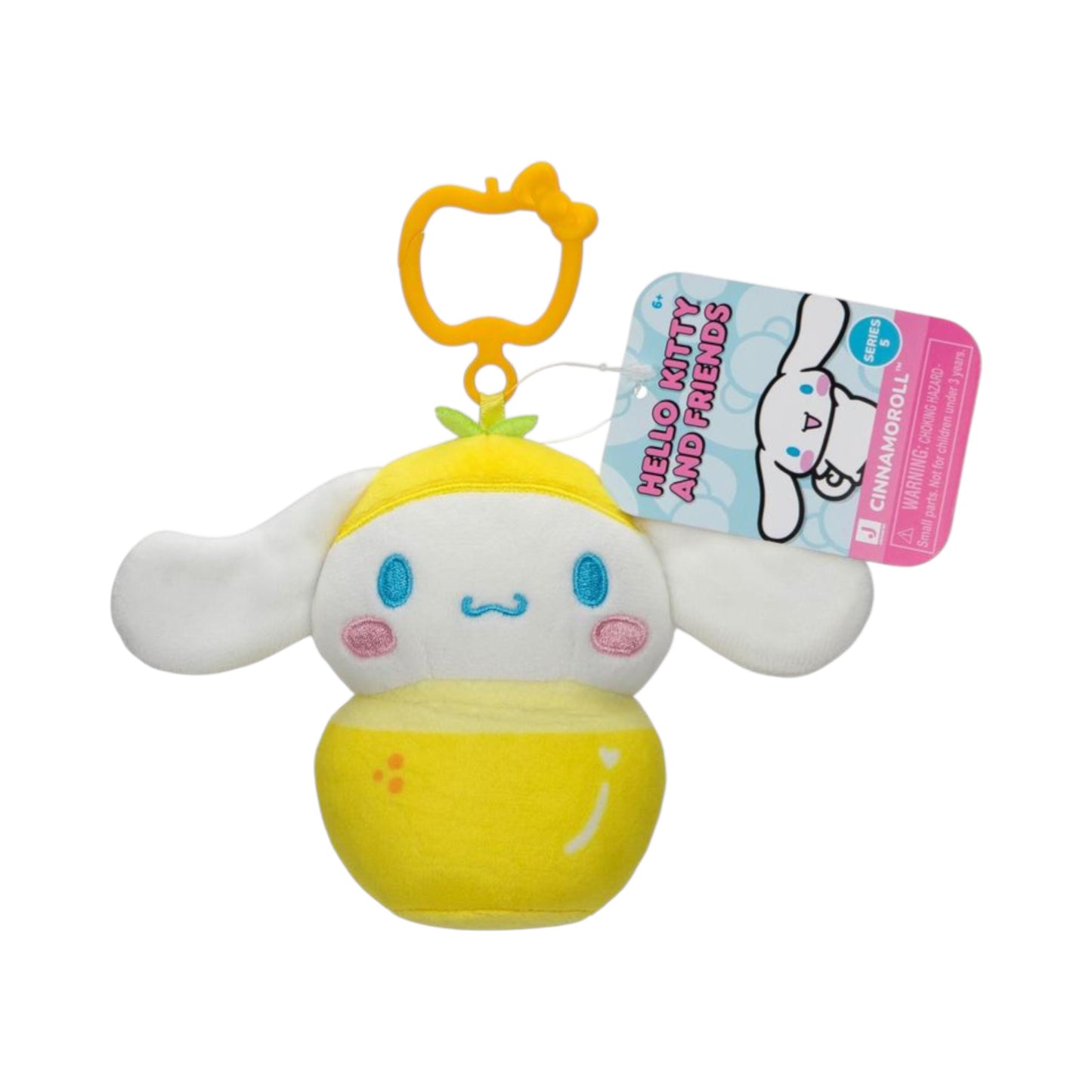 Hello Kitty and Friends Series 5 Fruit Collection 4-Inch Plush Clip - Cinnamoroll, featuring a colorful fruit-themed style