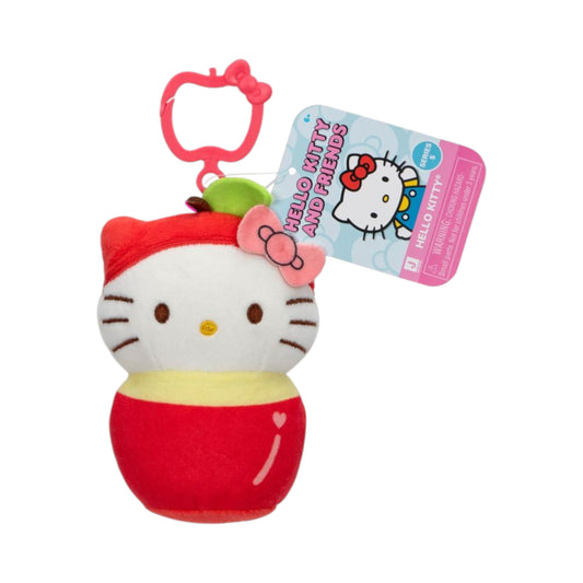 Hello Kitty and Friends Series 5 Fruit Collection 4-Inch Plush Clip - Hello Kitty, featuring a colorful fruit-themed style