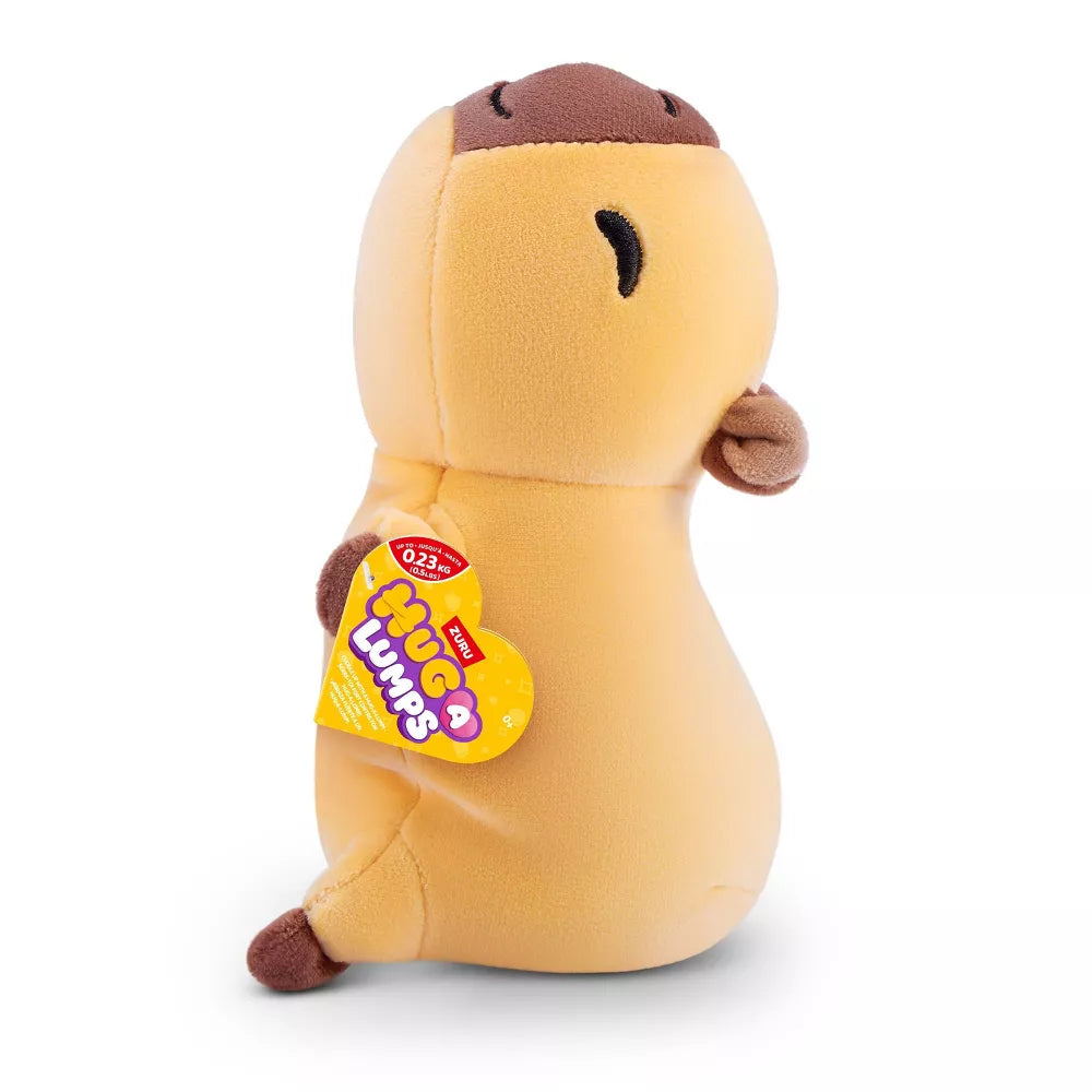 Connie the Capybara baby-size weighted plush toy by ZURU featuring a tan body and a dark brown snout.