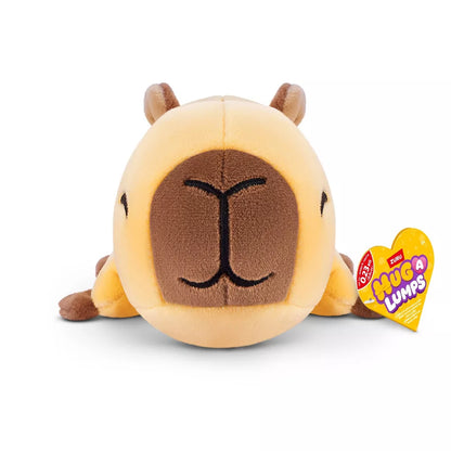 Connie the Capybara baby-size weighted plush toy by ZURU featuring a tan body and a dark brown snout.
