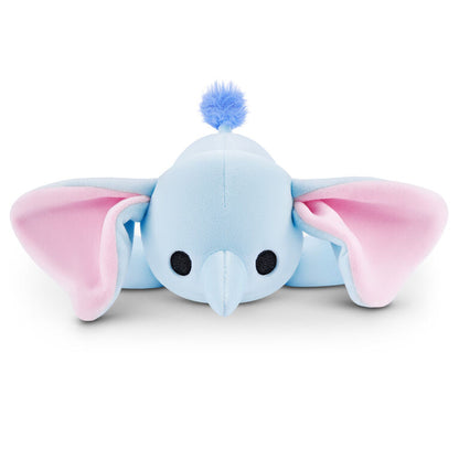 Elliot Elephant baby-size weighted plush toy by ZURU featuring a soft blue body and large pink-lined ears.