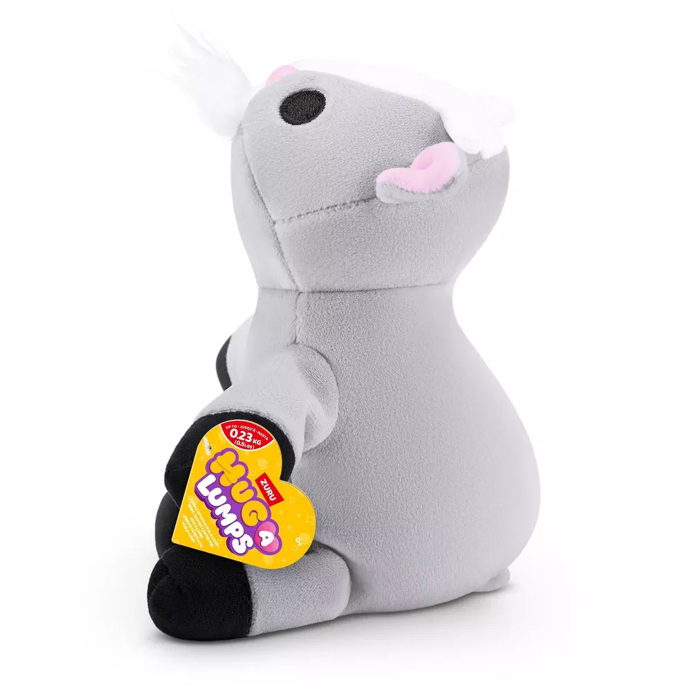 Graham the Goat baby-size weighted plush toy by ZURU featuring a grey and white body with a fuzzy white beard.