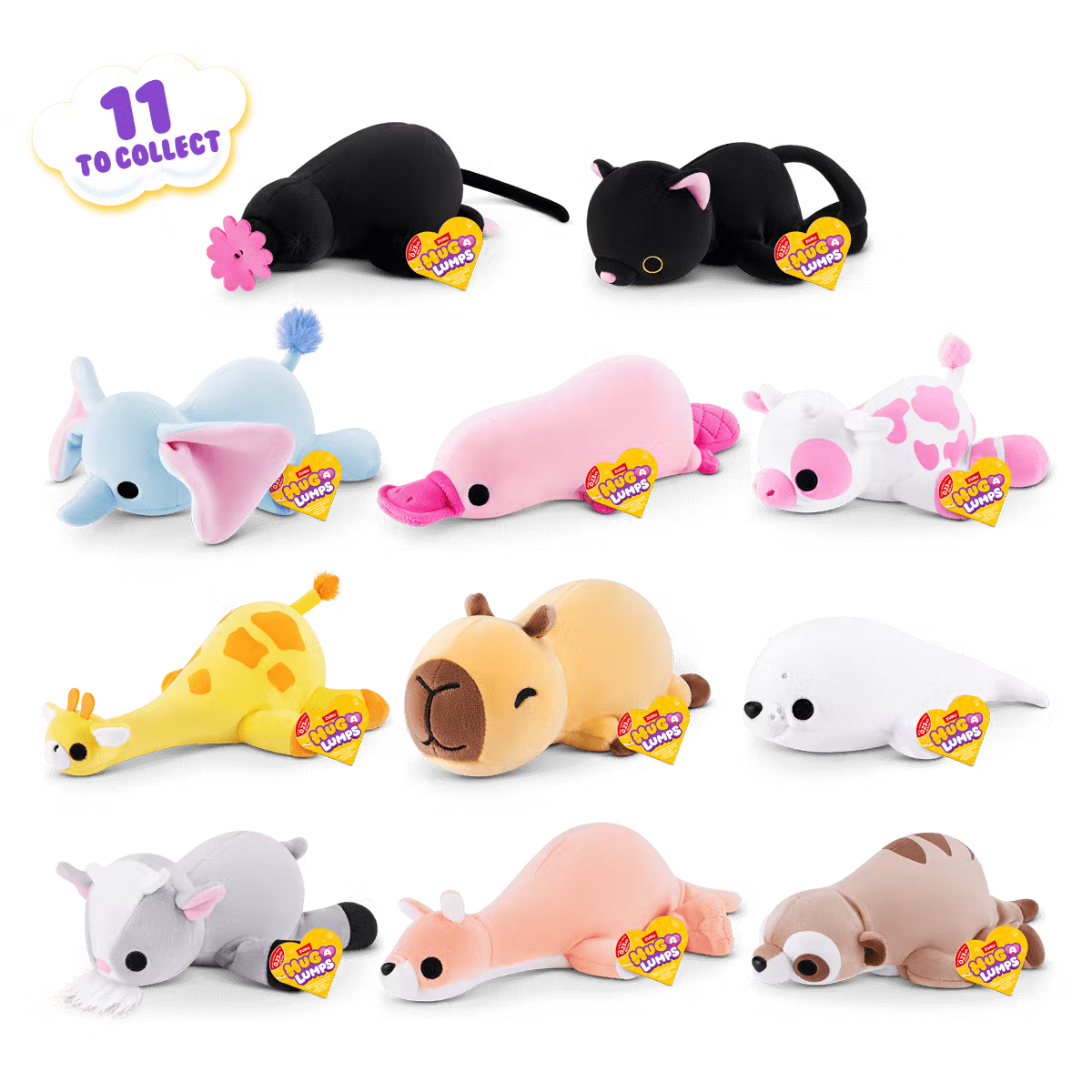 baby-size weighted plush toy by ZURU Series 2 group of 11