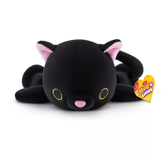 Luna the Kitten baby-size weighted plush toy by ZURU featuring a black body with pink ears and nose.