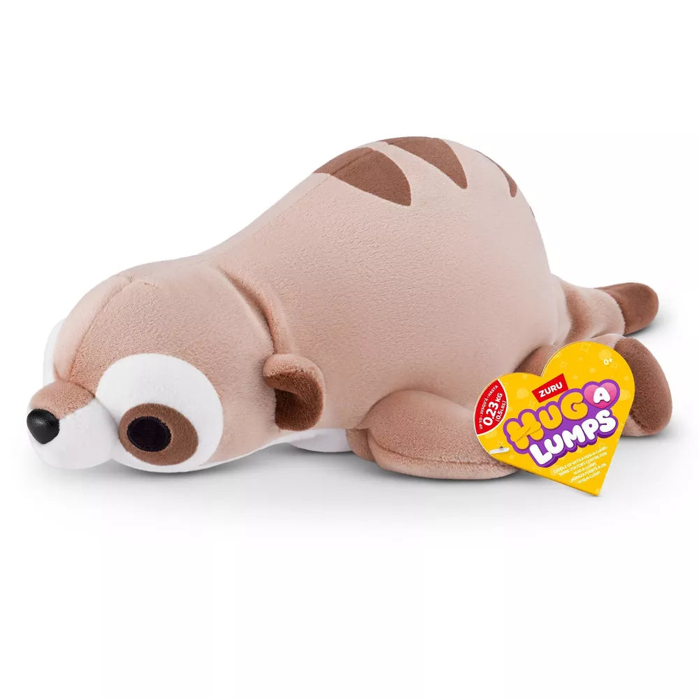 Moly the Meerkat baby-size weighted plush toy by ZURU featuring a tan body with brown stripe details and a white face.