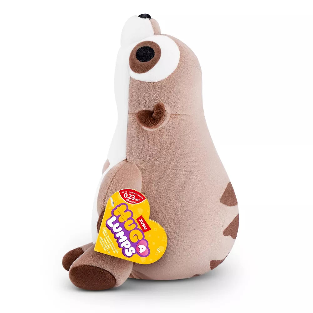 Moly the Meerkat baby-size weighted plush toy by ZURU featuring a tan body with brown stripe details and a white face.