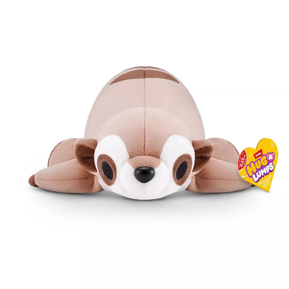 Moly the Meerkat baby-size weighted plush toy by ZURU featuring a tan body with brown stripe details and a white face.