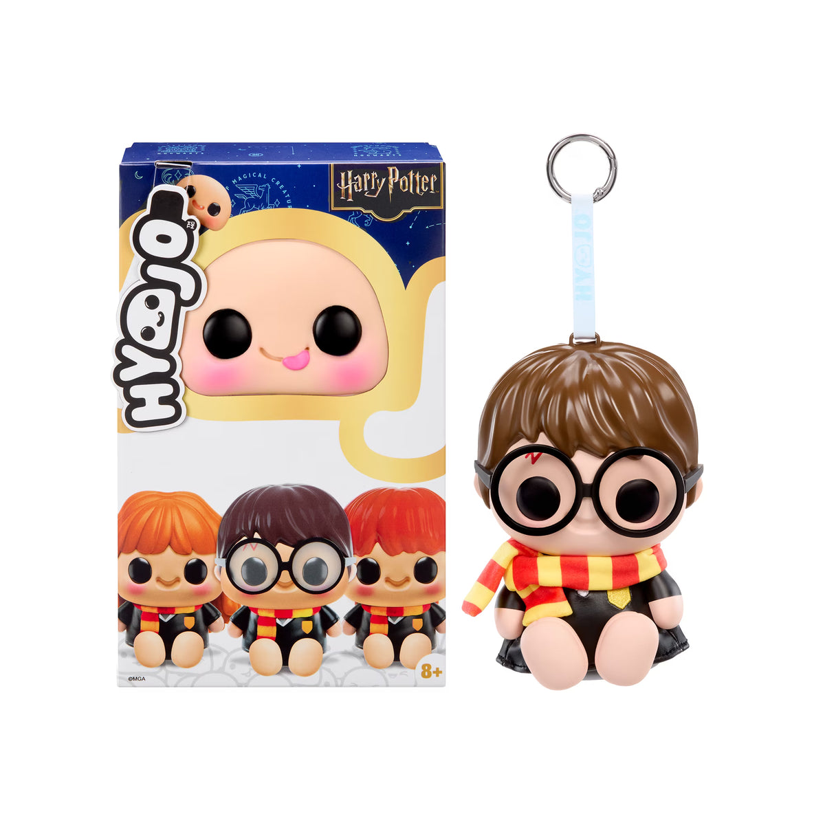 Hyojo Harry Potter Series blind box and a squishy collectible Harry Potter character figure with a keychain clip.