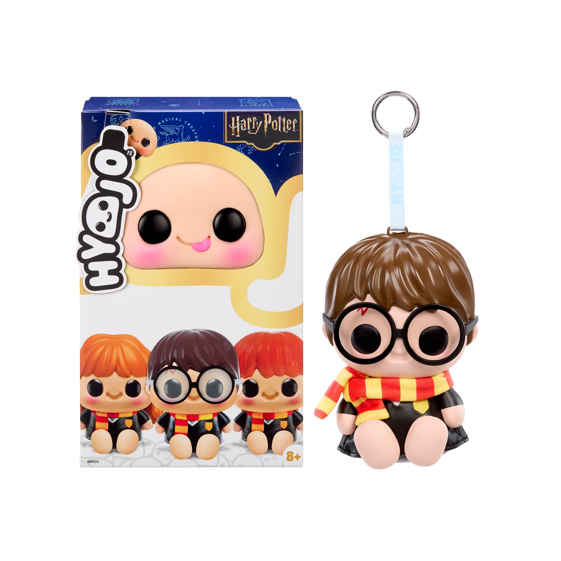 Hyojo Harry Potter Series blind box and a squishy collectible Harry Potter character figure with a keychain clip.