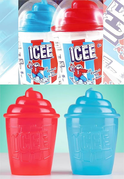 A soft, slow-rising ICEE scented squishy toy packaged in a clear stylized ICEE cup, available in either red cherry or blue raspberry.