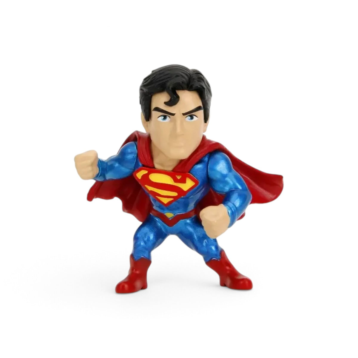 Jada Toys Metalfigs DC Wave 2 Superman 2.5-inch die-cast metal figure in his classic blue suit and red cape posing with his fist forward.