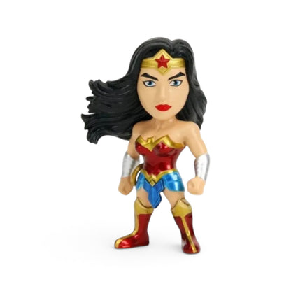 DC Metalfigs Wonder Woman die-cast action figure in its original retail packaging, featuring a clear plastic window box with a hanging tab.