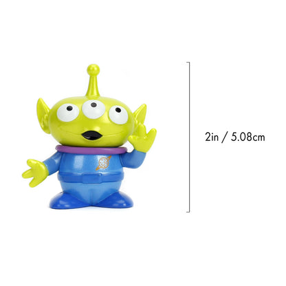 Jada Toys Metalfigs Disney Pixar Toy Story Wave 1 Alien 2.5-inch die-cast metal figure in a blue space suit with three eyes.