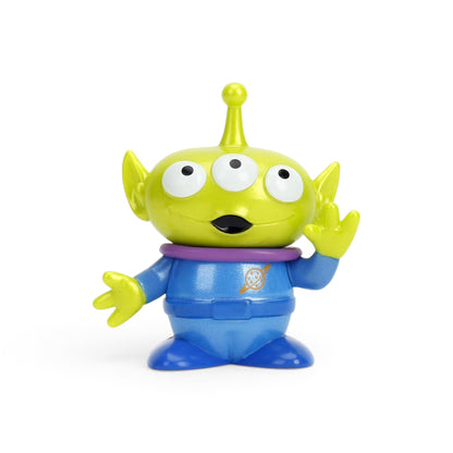 Jada Toys Metalfigs Disney Pixar Toy Story Wave 1 Alien 2.5-inch die-cast metal figure in a blue space suit with three eyes.