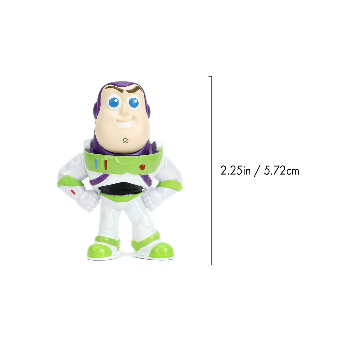 Jada Toys Metalfigs Disney Pixar Toy Story Wave 1 Buzz Lightyear 2.5-inch die-cast metal figure in his white, green, and purple Space Ranger suit.