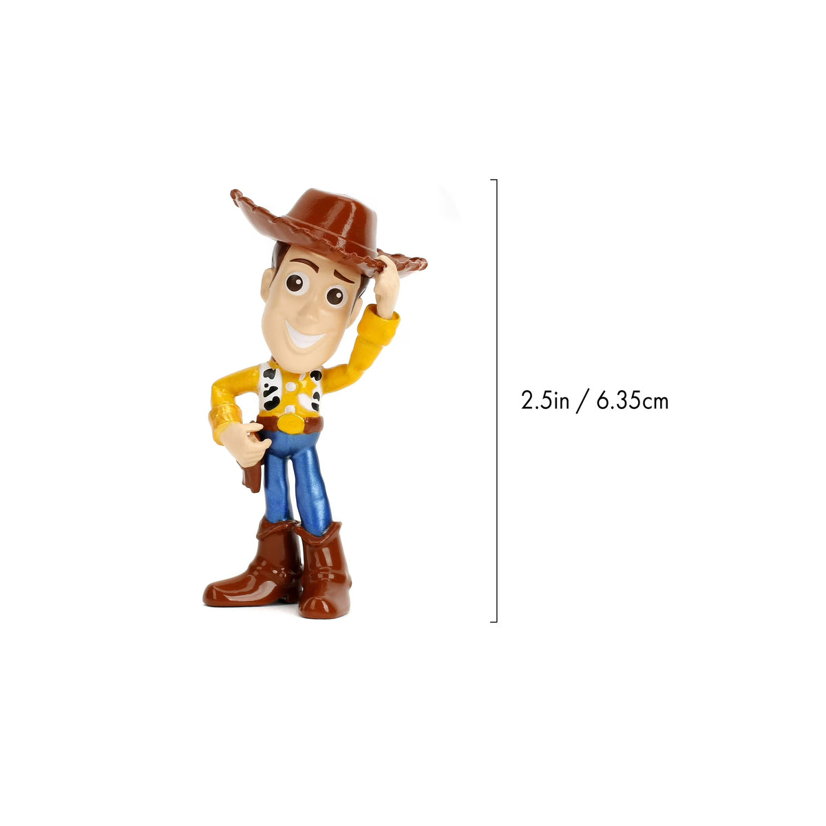 Jada Toys Metalfigs Disney Pixar Toy Story Wave 1 Woody 2.5-inch die-cast metal figure tipping his cowboy hat.