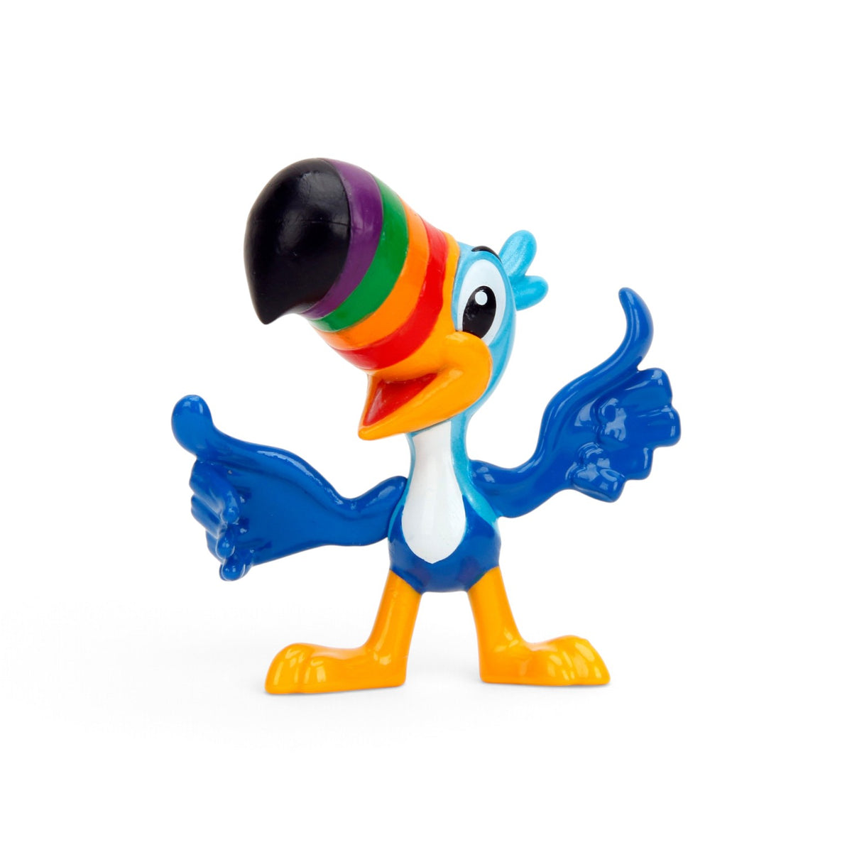 Jada Toys Metalfigs Froot Loops Toucan Sam 2.5-inch die-cast metal figure with blue feathers and a colorful striped beak.