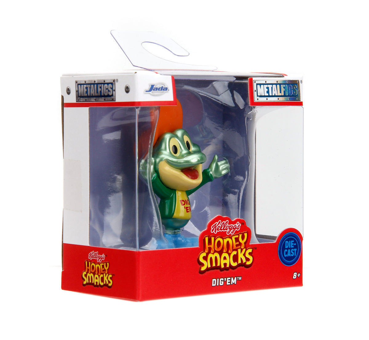 Jada Toys Metalfigs Kellogg's Honey Smacks Dig'Em 2.5-inch die-cast metal frog figure in green with his signature hat and shirt.