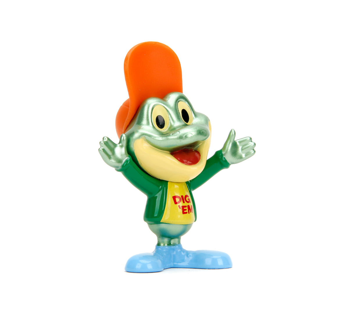 Jada Toys Metalfigs Kellogg's Honey Smacks Dig'Em 2.5-inch die-cast metal frog figure in green with his signature hat and shirt.
