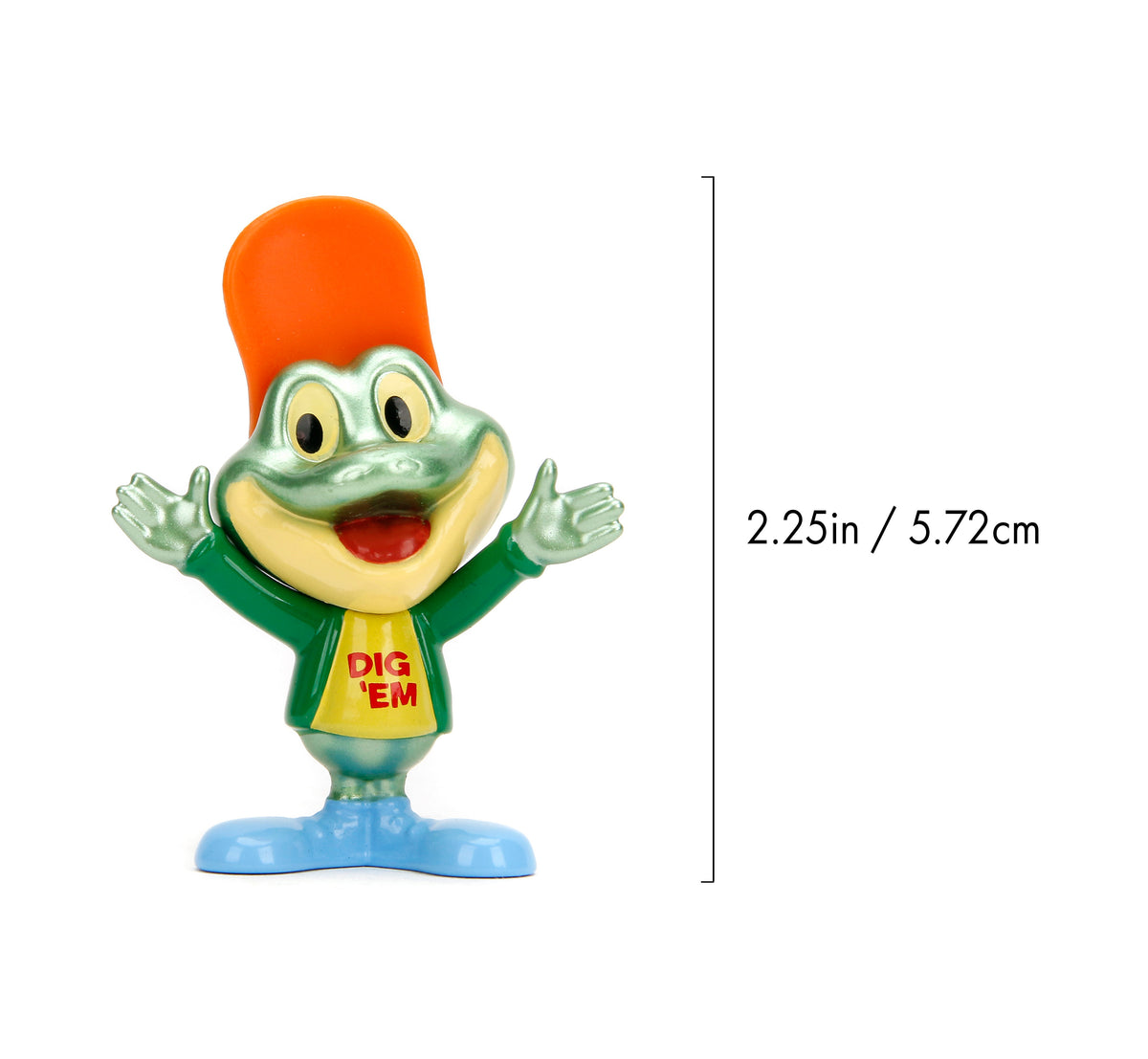 Jada Toys Metalfigs Kellogg's Honey Smacks Dig'Em 2.5-inch die-cast metal frog figure in green with his signature hat and shirt.
