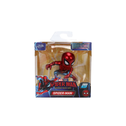Jada Toys Metalfigs Marvel Spider-Man Brand New Day Spider-Man 2.5-inch die-cast metal figure in a crouching action pose.