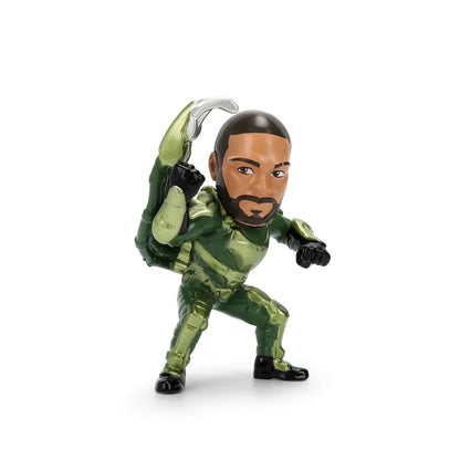 Jada Toys Metalfigs Marvel Scorpion die-cast villain figure wearing green metallic armor with a poised mechanical tail.