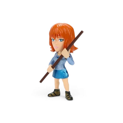 Jada Toys Metalfigs Netflix One Piece Nami 2.5-inch die-cast metal figure holding a staff in her live-action series appearance on a white background.