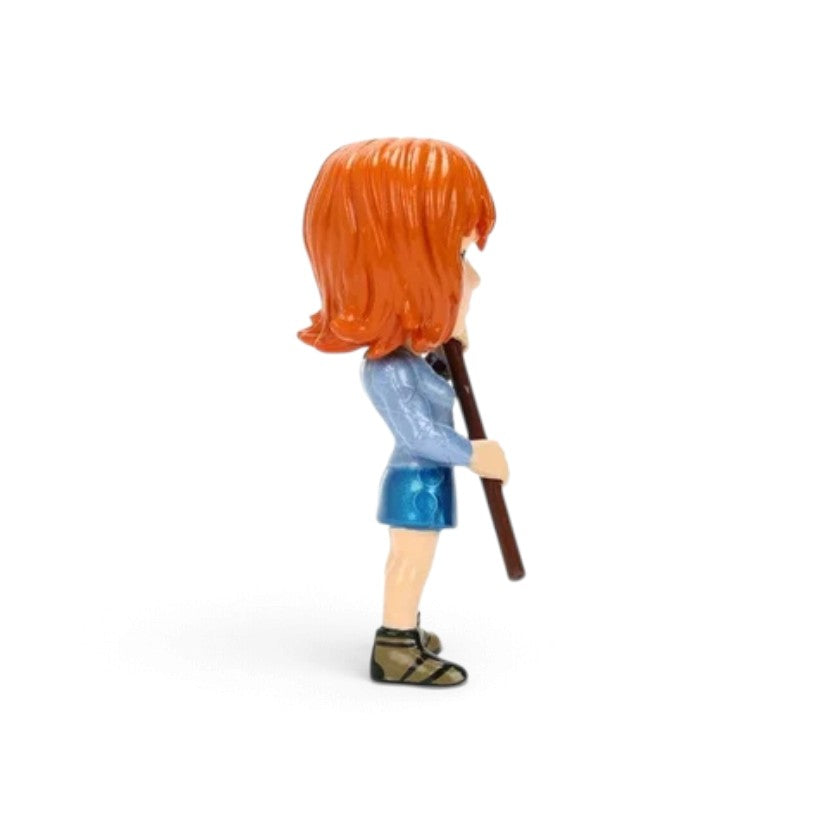Jada Toys Metalfigs Netflix One Piece Nami 2.5-inch die-cast metal figure holding a staff in her live-action series appearance on a white background.