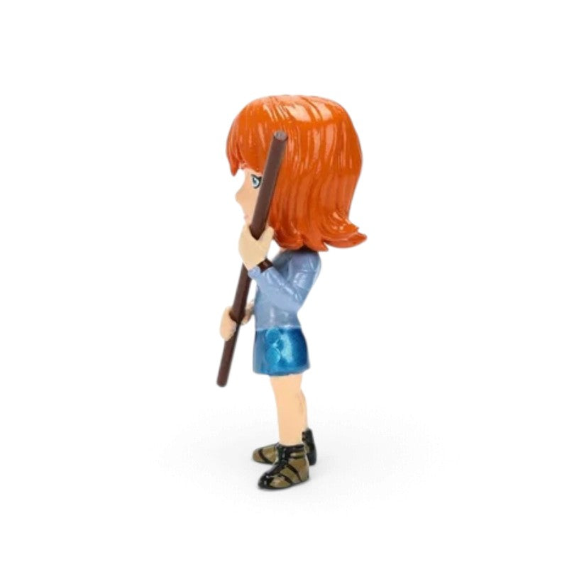Jada Toys Metalfigs Netflix One Piece Nami 2.5-inch die-cast metal figure holding a staff in her live-action series appearance on a white background.