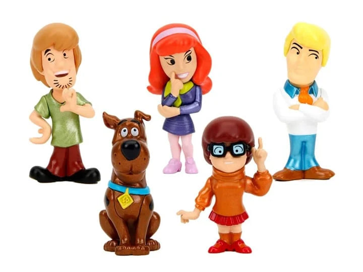 Toy figures of characters from a popular animated series on a white background