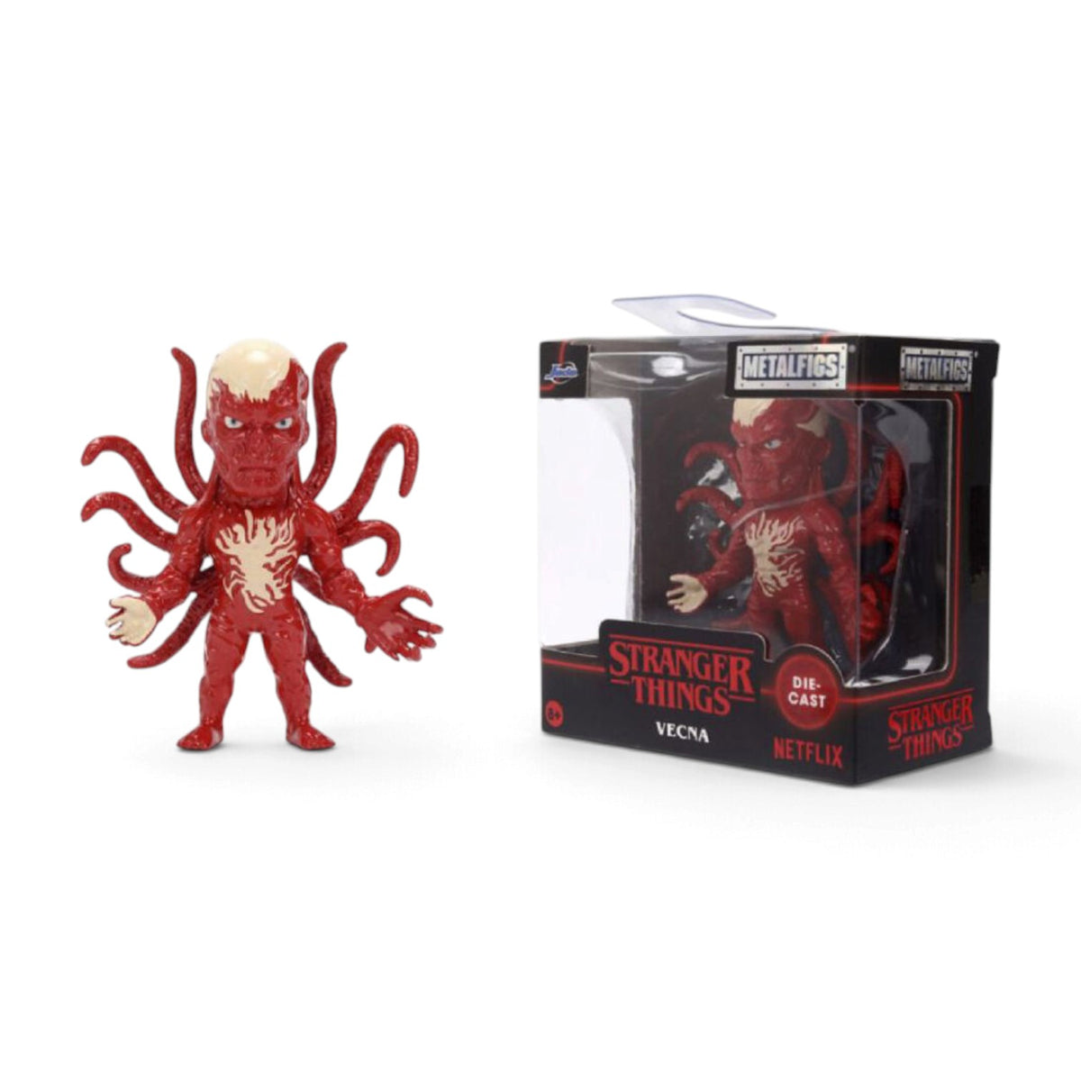 Jada Toys Metalfigs Stranger Things Vecna 2.5-inch die-cast metal figure in red with a glossy finish.