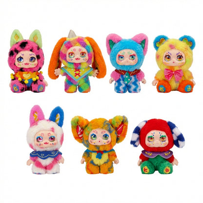Kimmon Camouflage Rhapsody plush pendant character lineup in a colorful graffiti-style characters