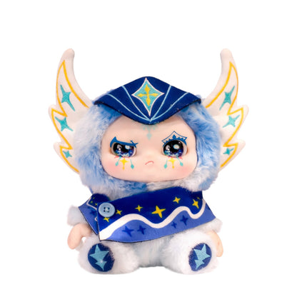 Kimmon God’s Era Series plush pendant with blue and white zeus design on a white background