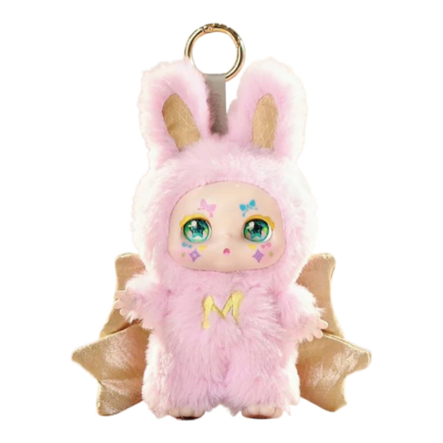 Kimmon Mimon Dream Maker Plush Doll 6-inch Pink plush toy with bunny ears and bat wings on a white background