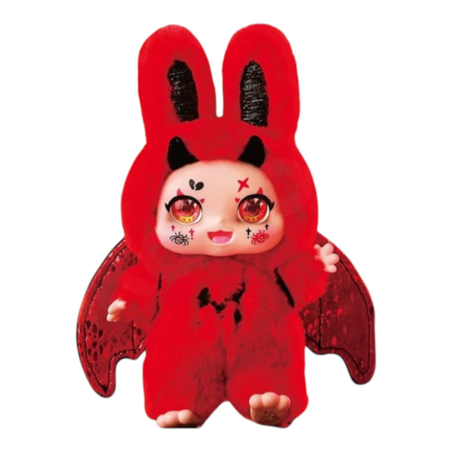Kimmon Mimon Dream Maker Plush Doll 6-inch Red bunny-like character with black accents on a white background